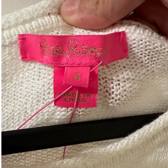 Lilly Pulitzer Coffee Beach Repeat Danette Sweater Resort Beachy Lightweight, S - Picture 3 of 8